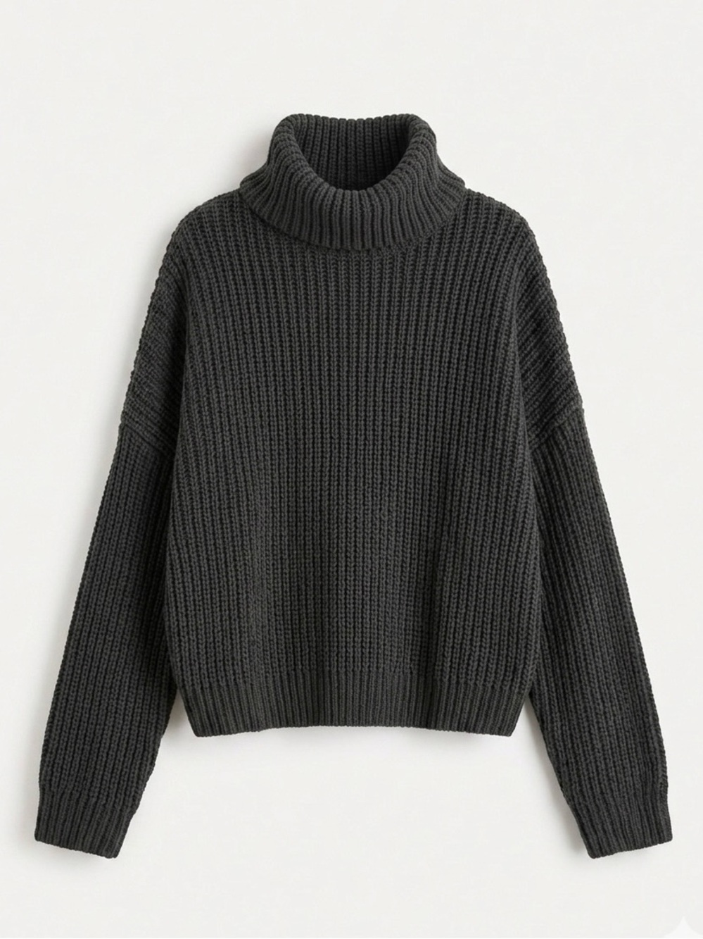 Abercrombie & Fitch Charcoal Black Chunky Turtleneck Sweater